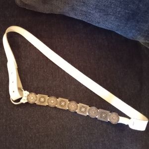 Leather designer belt